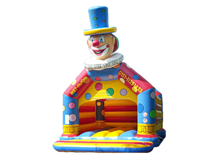 Clownkopf-Hüpfburg günstig zu mieten